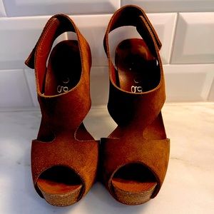 Pedro Garcia Brown Suede Platform Sandals
